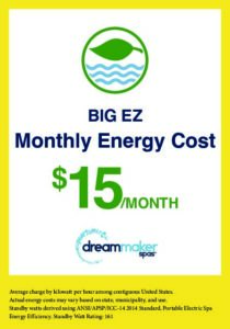 Big EZ Dream Maker Spa Energy Consumption