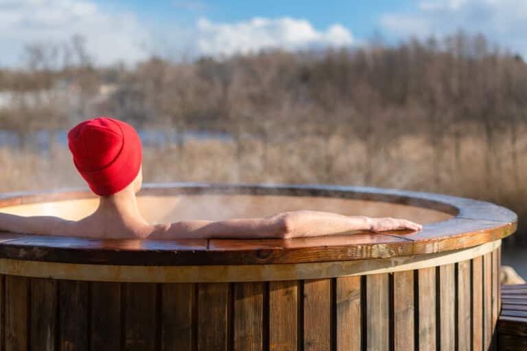 unwind in your hot tub from holiday stress