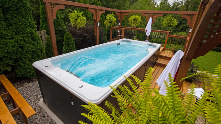 swimlife swim spa with pergola