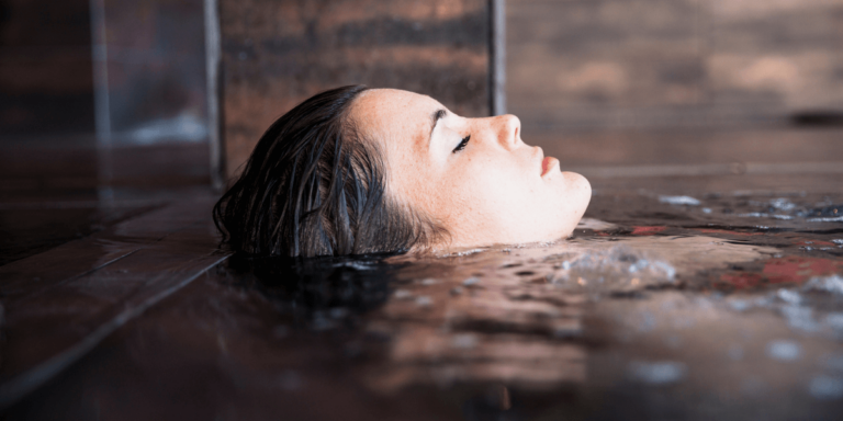 Girl in Cold Plunge Tub